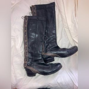 All leather black boots